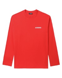 T-shirt à manche longue imprimé rouge Jacquemus
