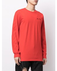 T-shirt à manche longue imprimé rouge Off-White