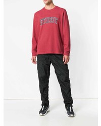 T-shirt à manche longue imprimé rouge Stussy