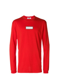 T-shirt à manche longue imprimé rouge MSGM