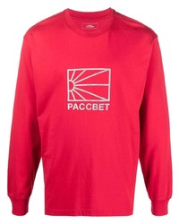 T-shirt à manche longue imprimé rouge PACCBET