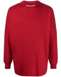 T-shirt à manche longue imprimé rouge Palm Angels