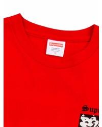 T-shirt à manche longue imprimé rouge Supreme