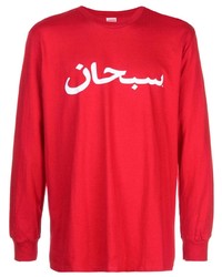T-shirt à manche longue imprimé rouge Supreme