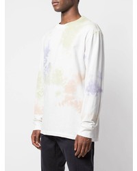 T-shirt à manche longue imprimé tie-dye blanc John Elliott