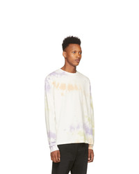 T-shirt à manche longue imprimé tie-dye blanc John Elliott