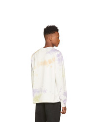 T-shirt à manche longue imprimé tie-dye blanc John Elliott