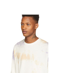 T-shirt à manche longue imprimé tie-dye blanc John Elliott