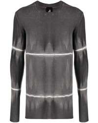 T-shirt à manche longue imprimé tie-dye gris foncé Thom Krom
