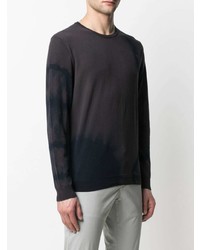 T-shirt à manche longue imprimé tie-dye gris foncé Roberto Collina