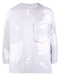 T-shirt à manche longue imprimé tie-dye gris Corelate