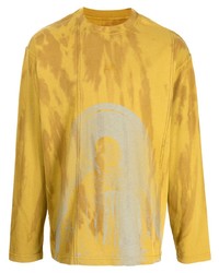 T-shirt à manche longue imprimé tie-dye moutarde A-Cold-Wall*