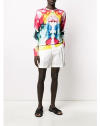 T-shirt à manche longue imprimé tie-dye multicolore Alexander McQueen