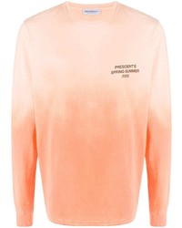 T-shirt à manche longue imprimé tie-dye orange President’S