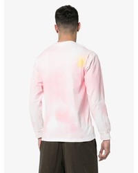 T-shirt à manche longue imprimé tie-dye rose 032c
