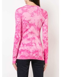 T-shirt à manche longue imprimé tie-dye rose Proenza Schouler