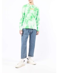 T-shirt à manche longue imprimé tie-dye vert RIPNDIP