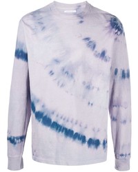 T-shirt à manche longue imprimé tie-dye violet clair John Elliott