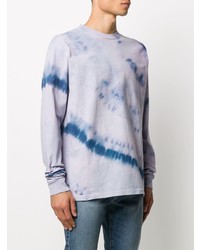 T-shirt à manche longue imprimé tie-dye violet clair John Elliott