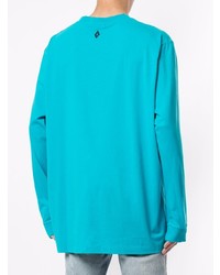 T-shirt à manche longue imprimé turquoise Marcelo Burlon County of Milan