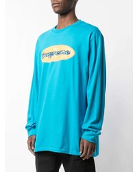 T-shirt à manche longue imprimé turquoise Supreme