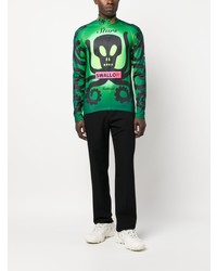 T-shirt à manche longue imprimé vert foncé Walter Van Beirendonck