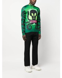 T-shirt à manche longue imprimé vert foncé Walter Van Beirendonck