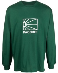 T-shirt à manche longue imprimé vert foncé PACCBET