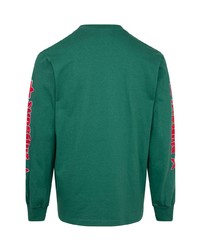 T-shirt à manche longue imprimé vert foncé Supreme