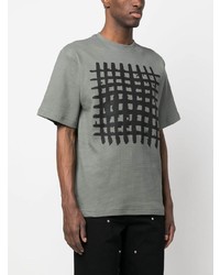 T-shirt à manche longue imprimé vert menthe GR10K