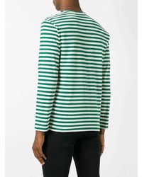 T-shirt à manche longue imprimé vert Comme Des Garcons Play