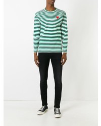 T-shirt à manche longue imprimé vert Comme Des Garcons Play