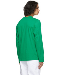 T-shirt à manche longue imprimé vert Helmut Lang