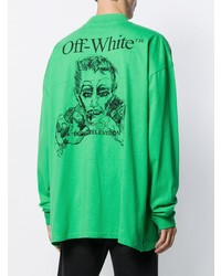 T-shirt à manche longue imprimé vert Off-White