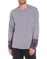 T-shirt à manche longue imprimé violet clair