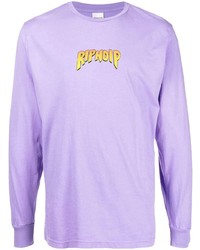 T-shirt à manche longue imprimé violet clair RIPNDIP