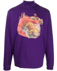 T-shirt à manche longue imprimé violet Acne Studios