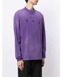 T-shirt à manche longue imprimé violet Off-White