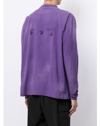 T-shirt à manche longue imprimé violet Off-White