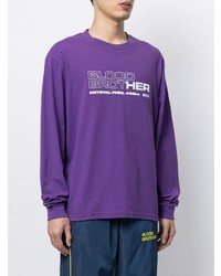 T-shirt à manche longue imprimé violet Blood Brother