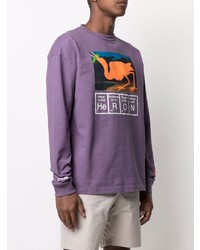 T-shirt à manche longue imprimé violet Heron Preston