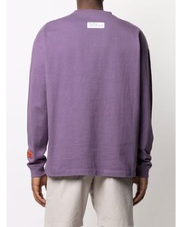 T-shirt à manche longue imprimé violet Heron Preston