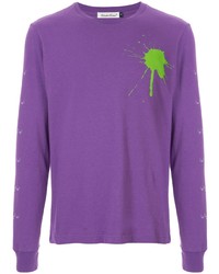 T-shirt à manche longue imprimé violet Undercover