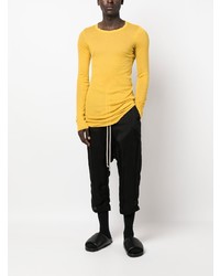 T-shirt à manche longue jaune Rick Owens