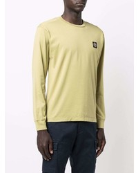 T-shirt à manche longue jaune Stone Island