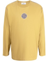 T-shirt à manche longue jaune Stone Island