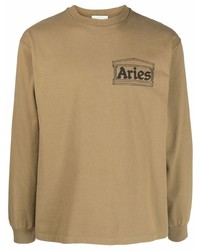 T-shirt à manche longue marron clair Aries