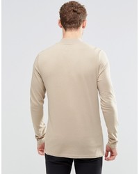 T-shirt à manche longue marron clair Asos