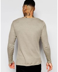 T-shirt à manche longue marron clair Asos