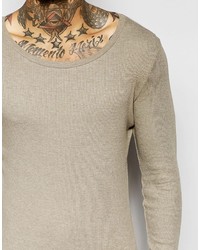 T-shirt à manche longue marron clair Asos